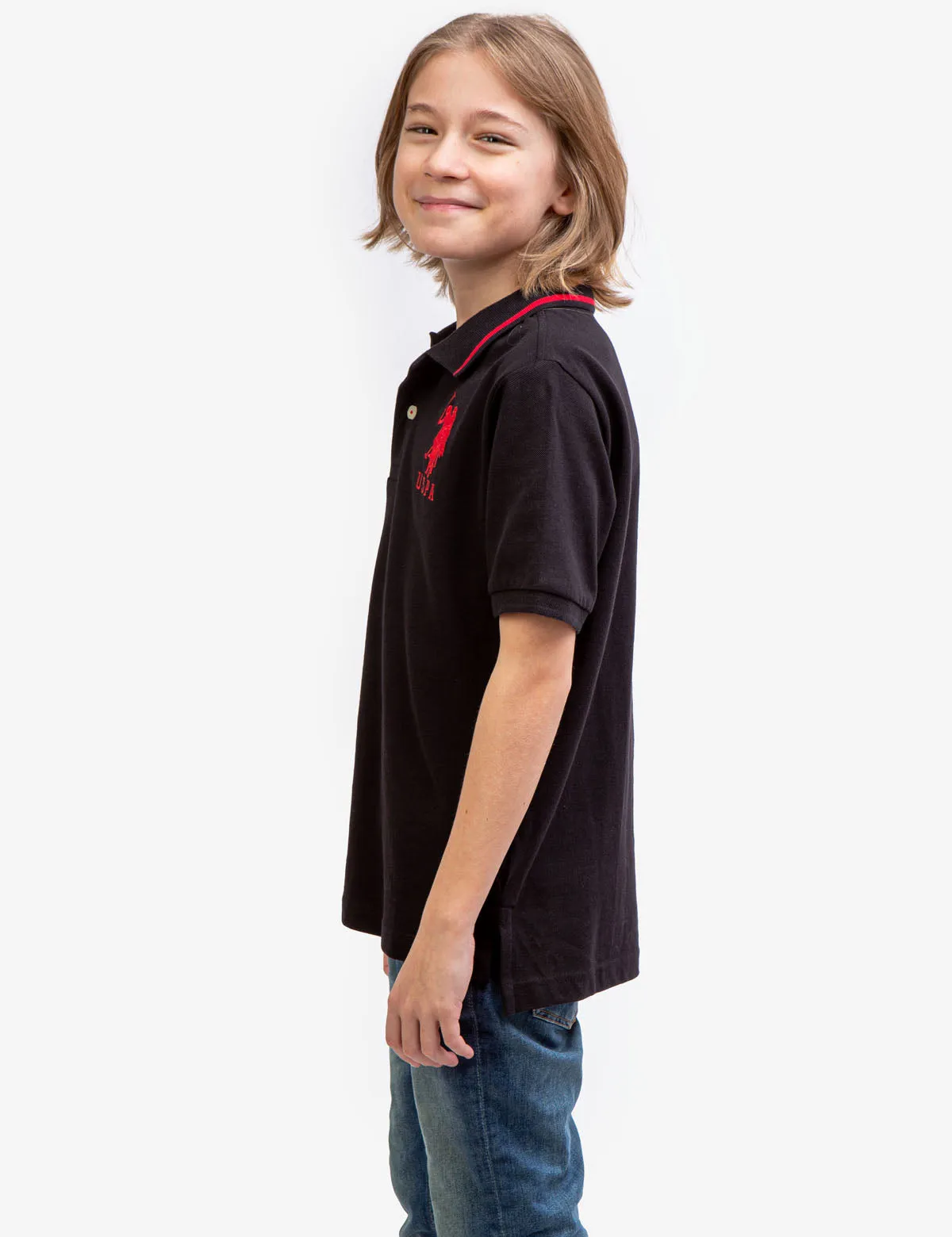 BOYS PIQUE SOLID POLO SHIRT