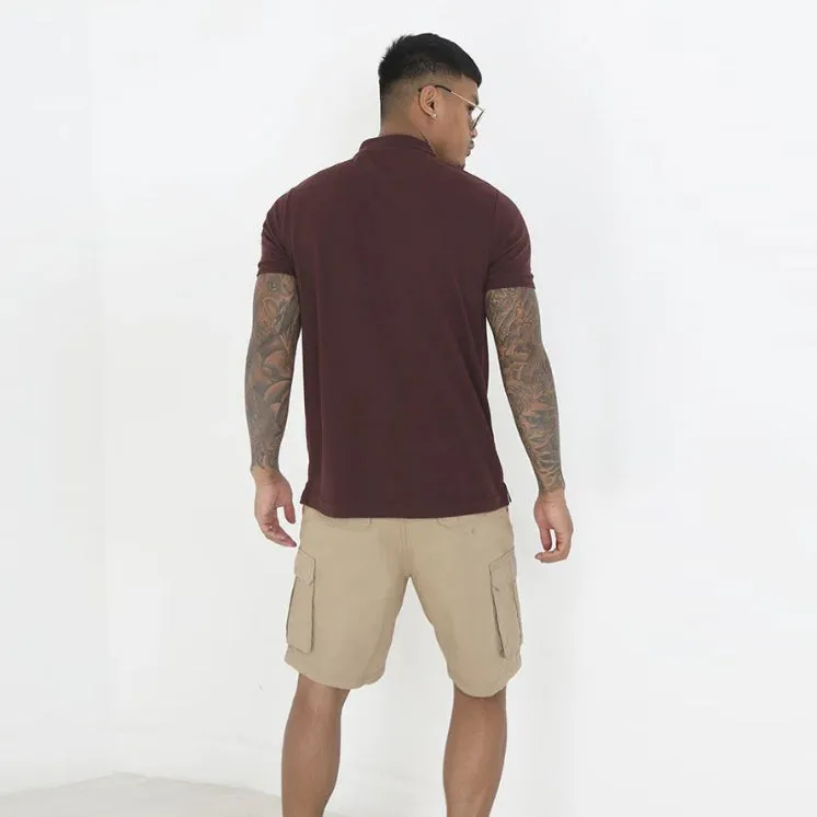 BS - Men 'Burgundy' Housemark Slim Fit Polo BS75