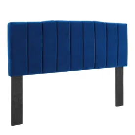 Camilla Channel Tufted King/California King Performance Velvet Headboard By Modway - MOD-6183 - Navy