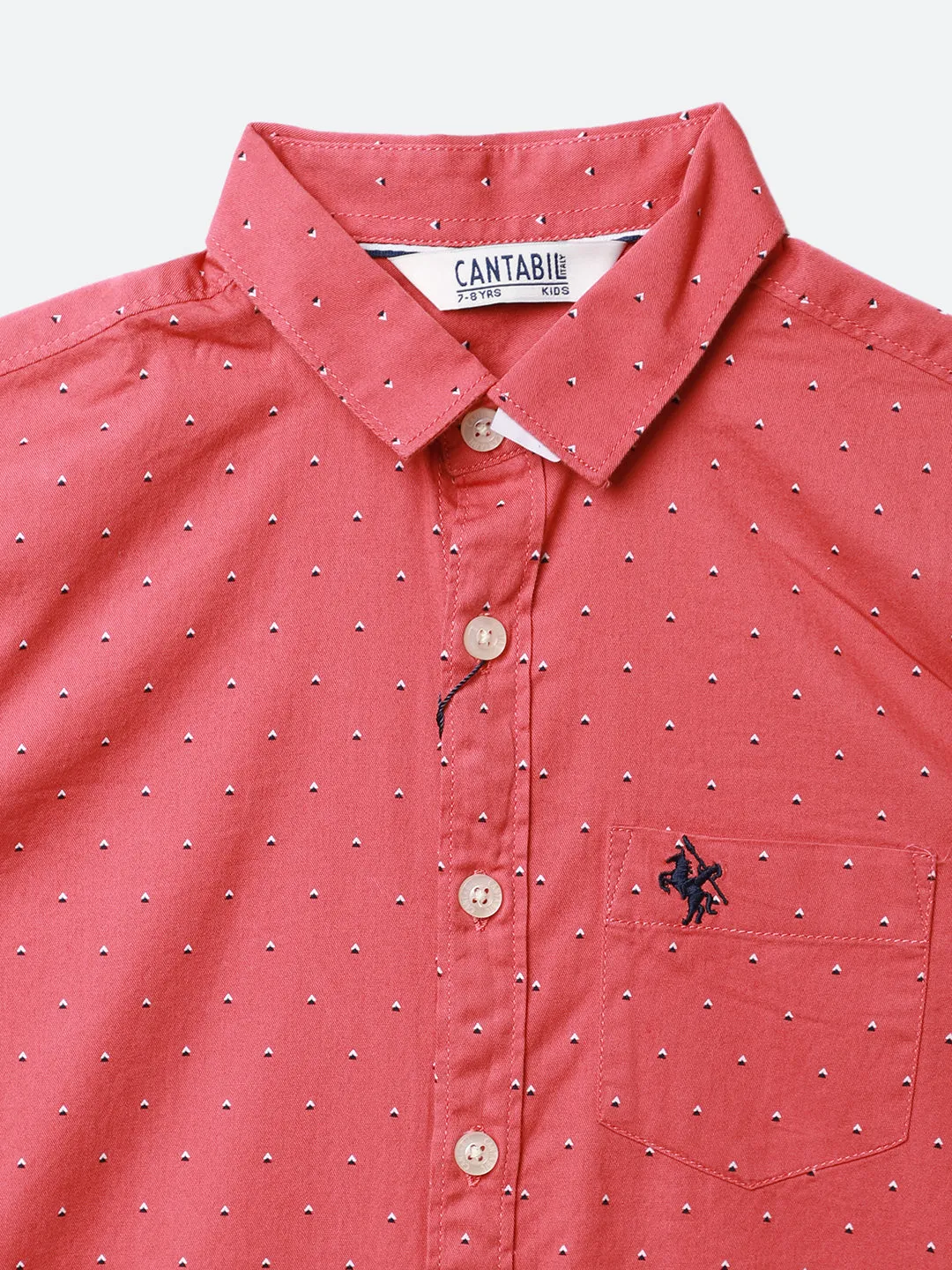 Cantabil Boy's Dark Peach Full Sleeves Shirt