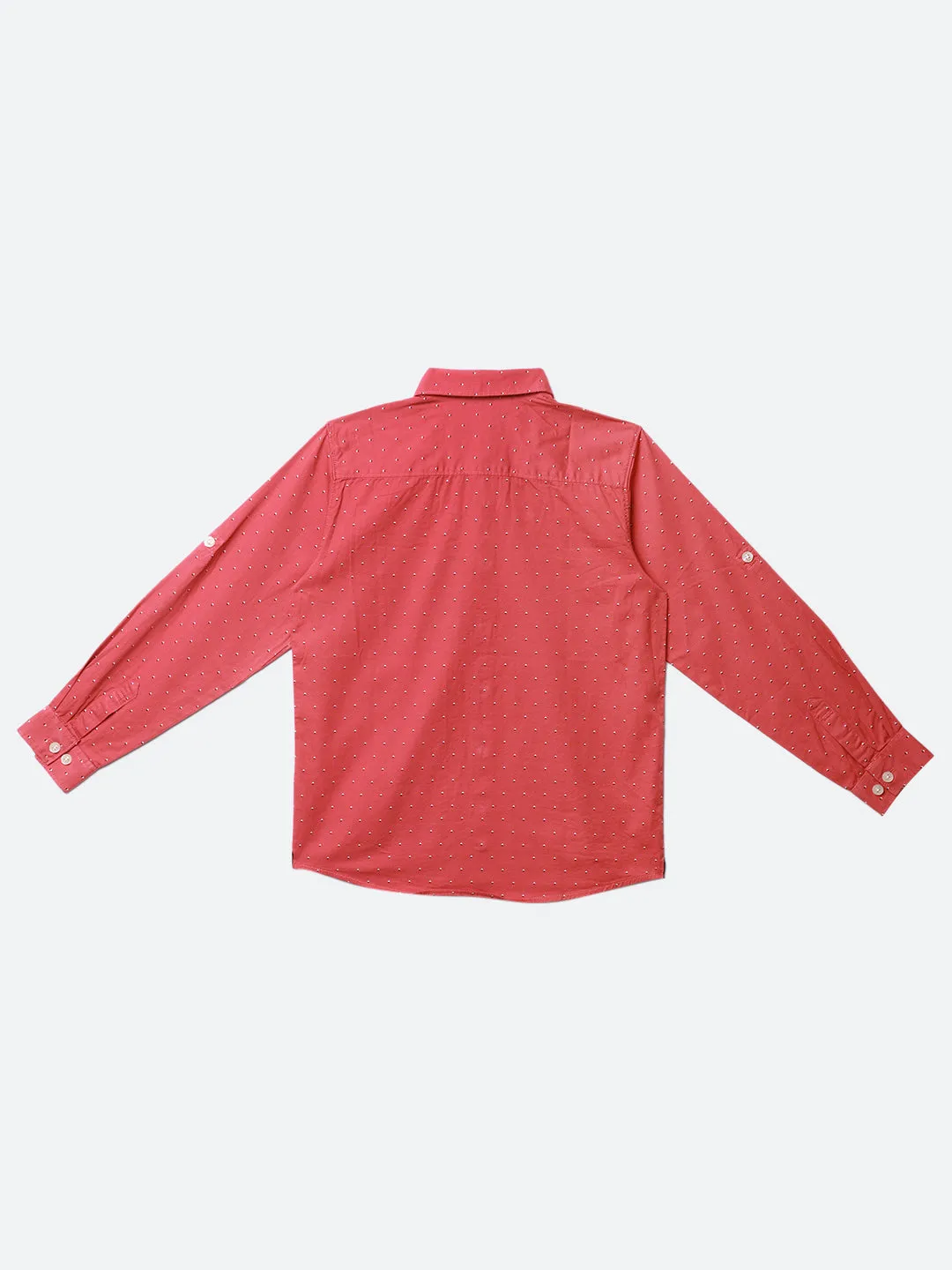Cantabil Boy's Dark Peach Full Sleeves Shirt