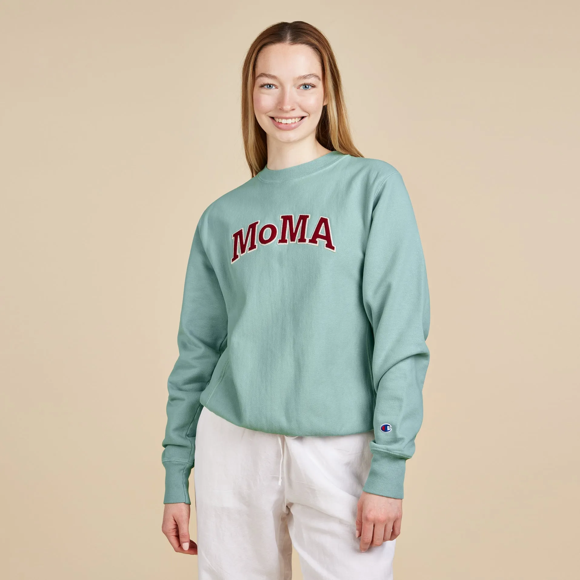 MoMA Edition Nimbus Green Champion Garment-Dyed Crewneck Sweatshirt