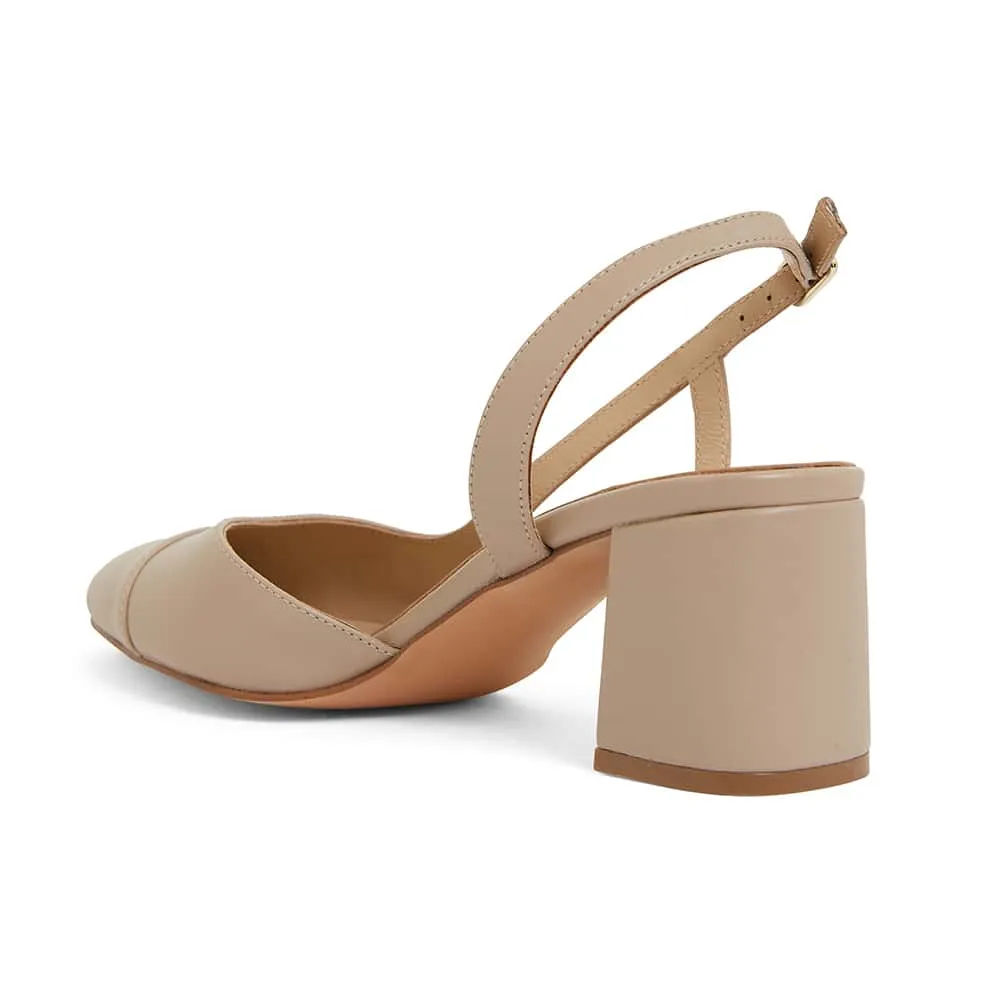 Chapter Heel in Nude Leather