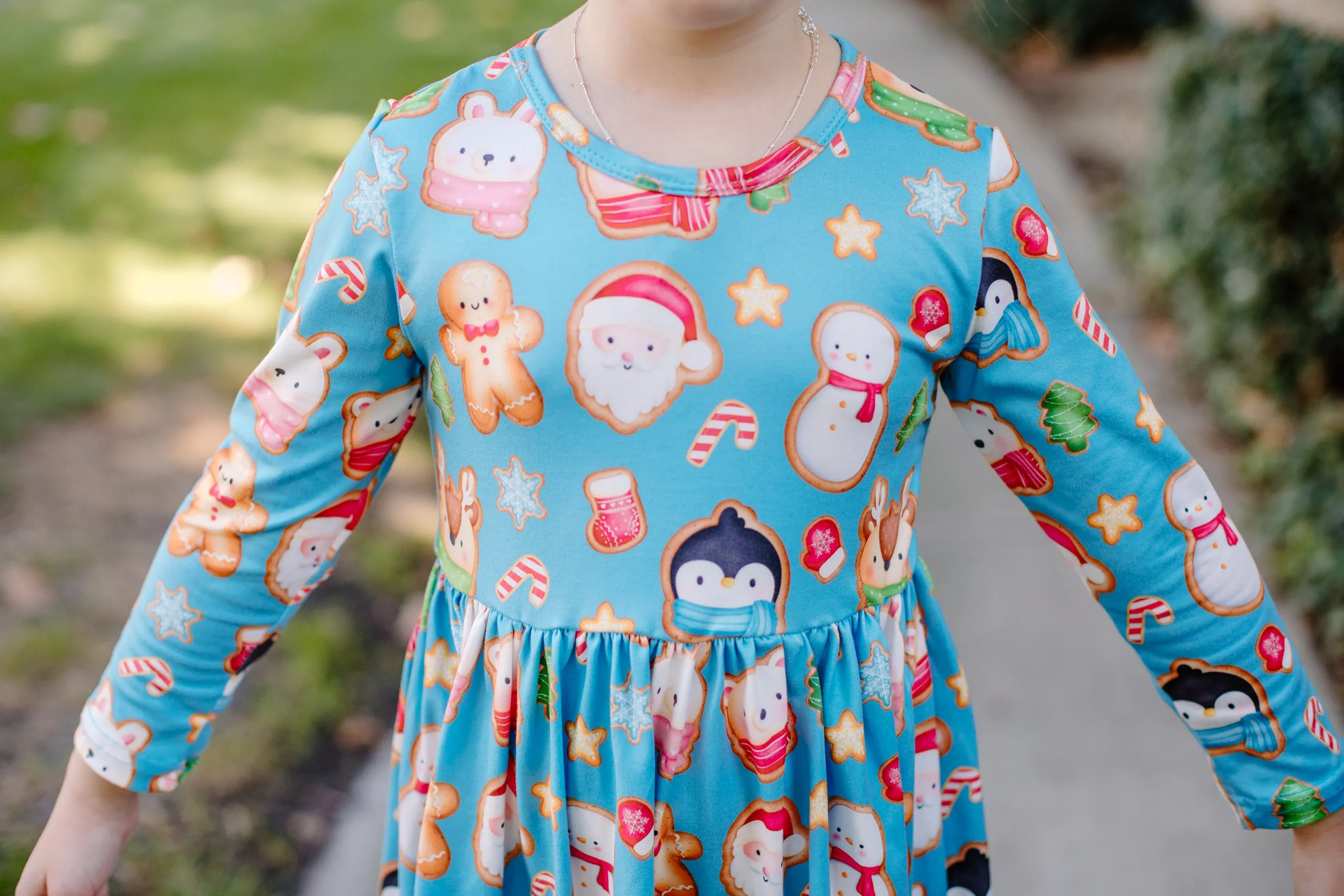 CHRISTMAS COOKIES BLUE DRESS