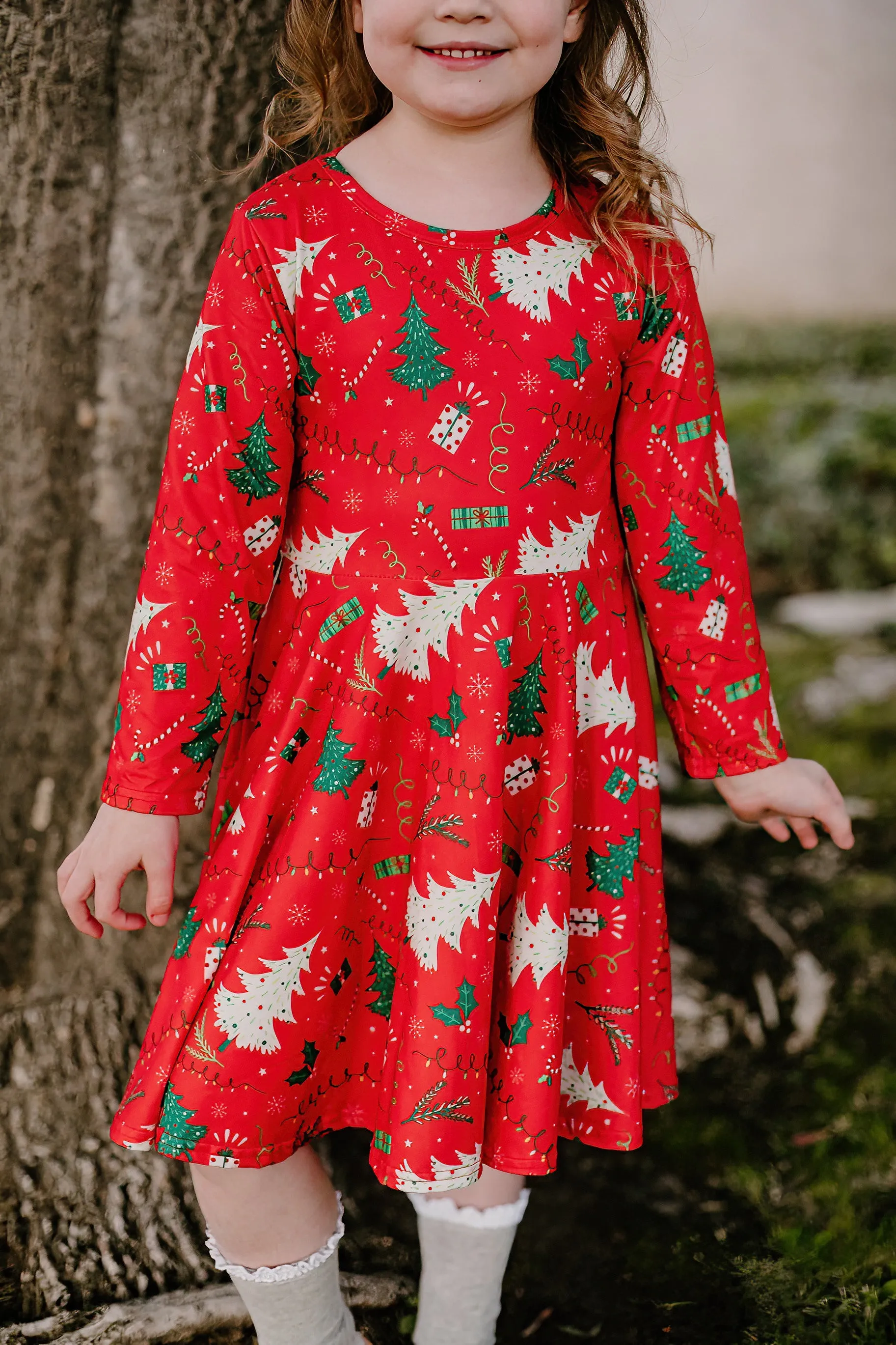 CHRISTMAS TREE TWIRLY DRESS
