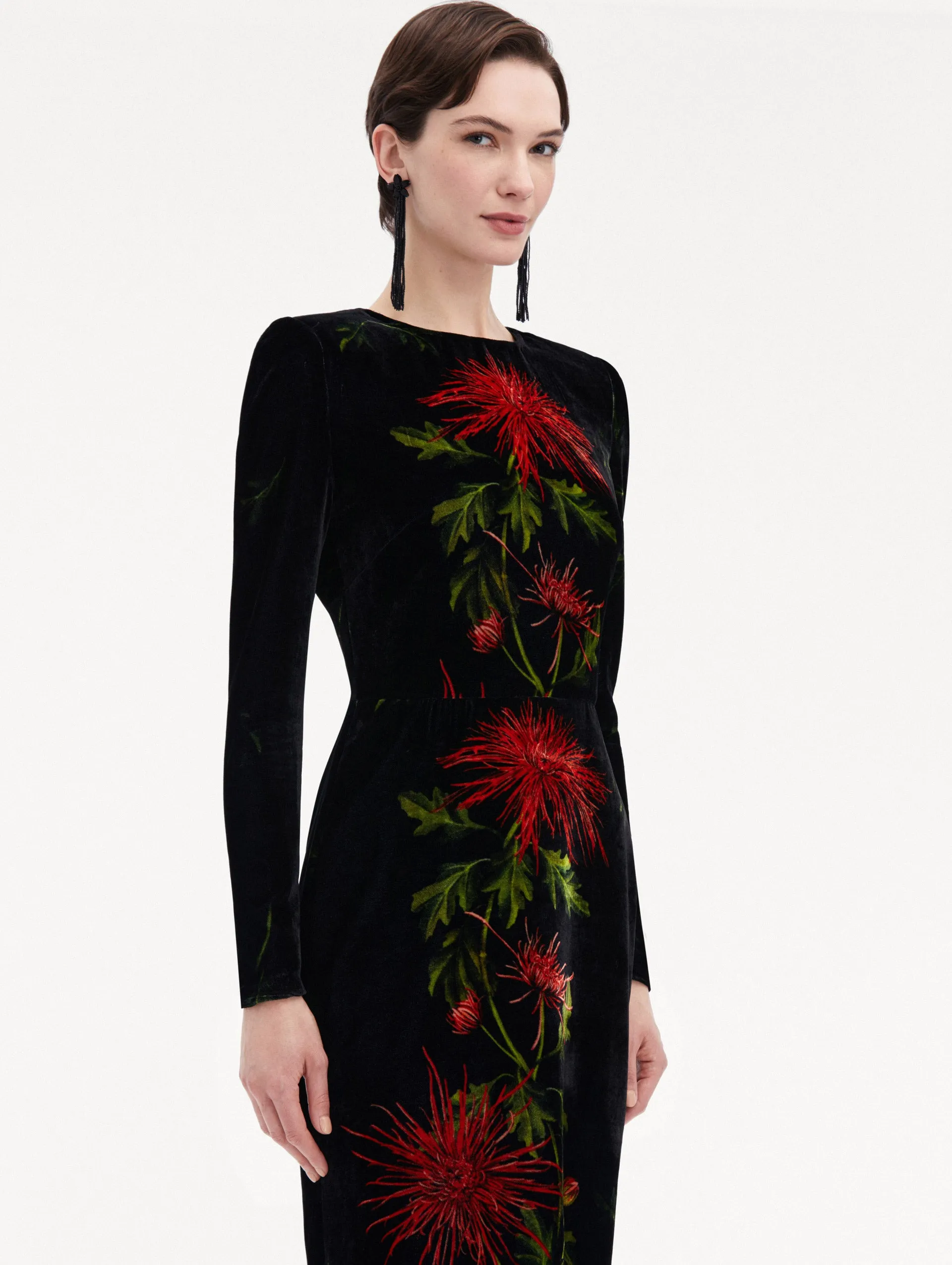 Chrysanthemum Stripe Velvet Gown