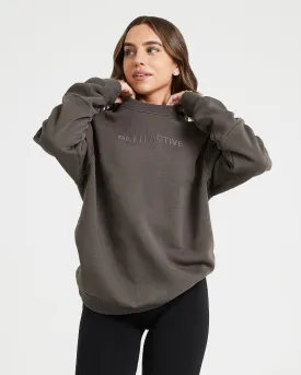 Classic Lounge Oversized Crew Neck | Deep Taupe