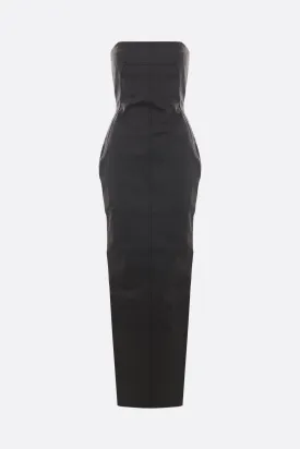 coated denim bustier dress