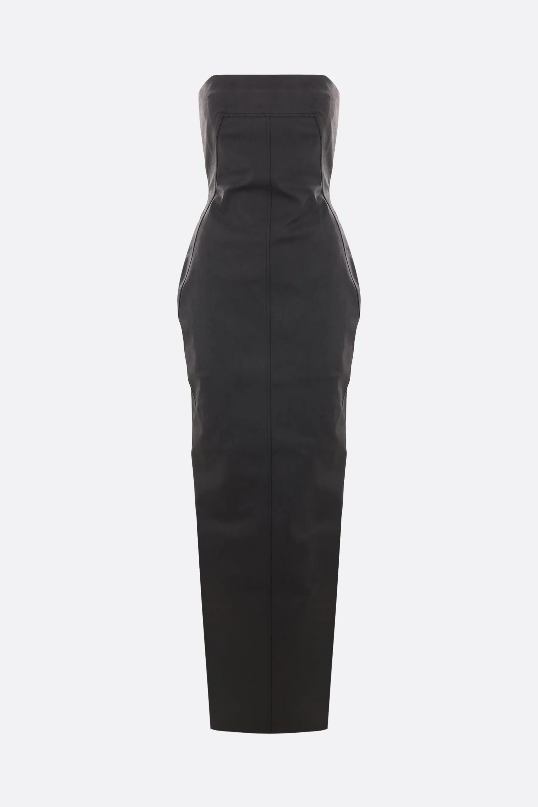 coated denim bustier dress