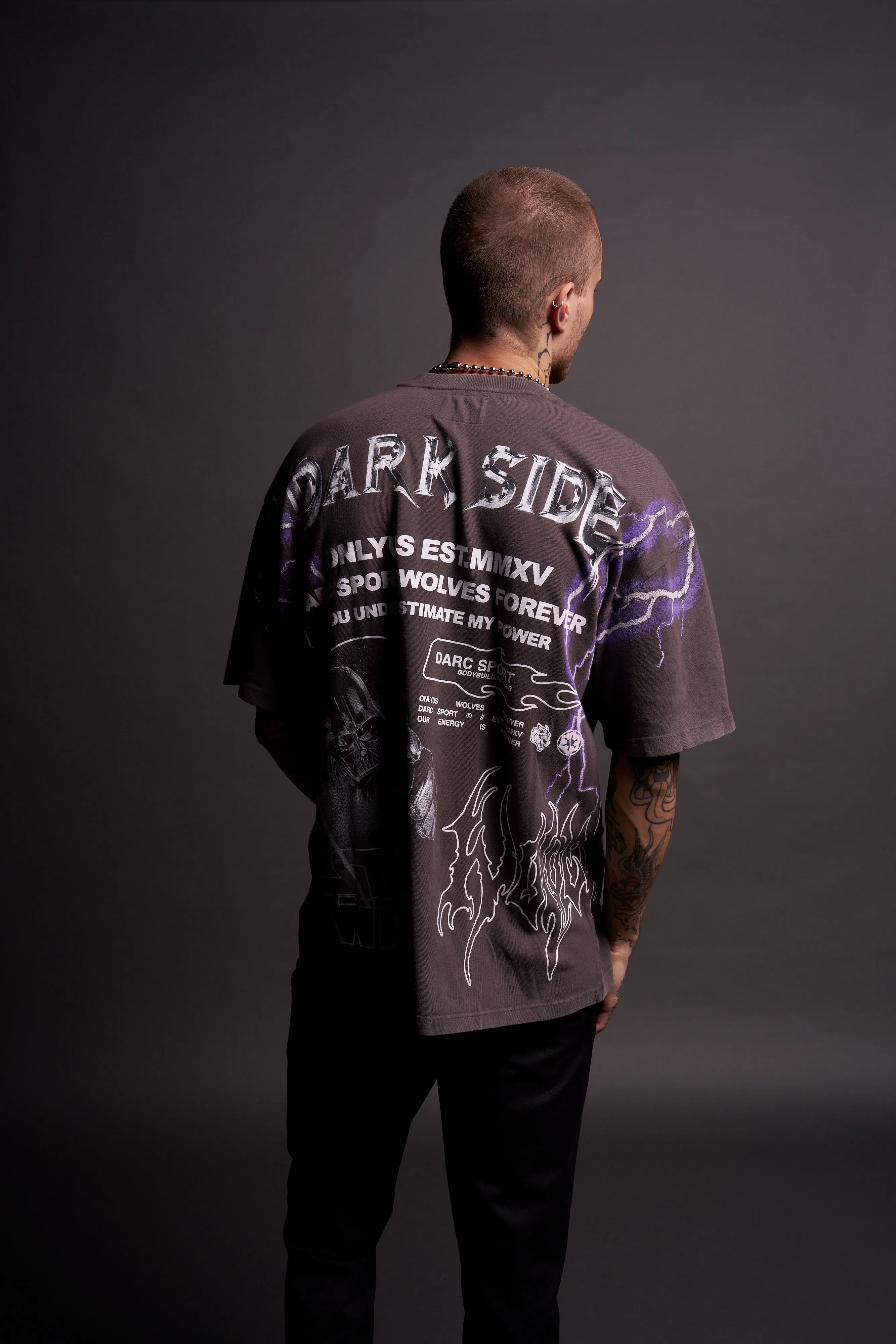 Come To The Dark Side "Premium" Oversized Tee in Wolf Gray