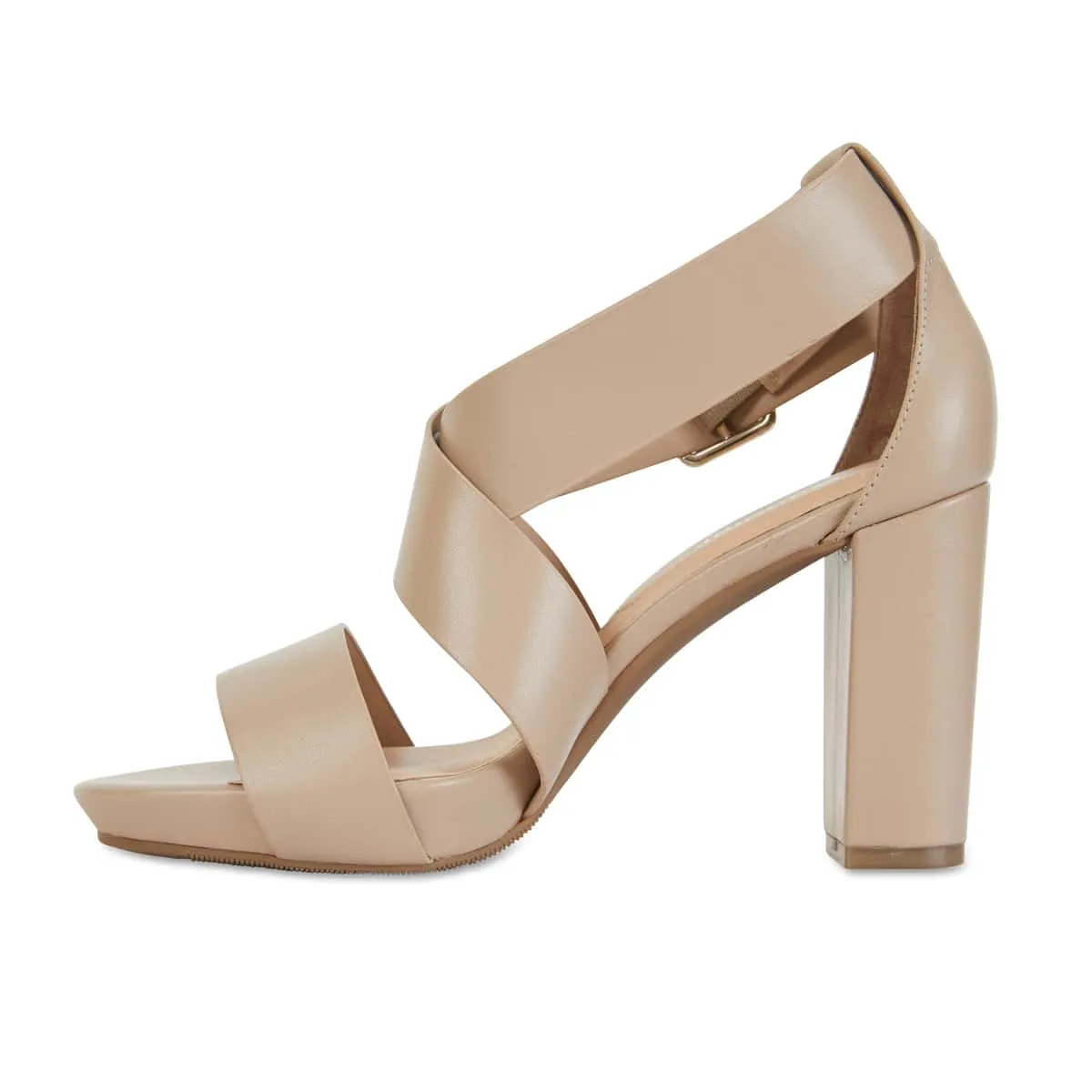 Congo Heel in Nude Leather
