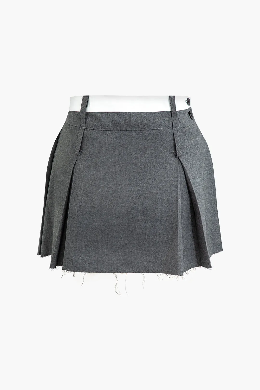 Contrast Pleated Mini Skirt