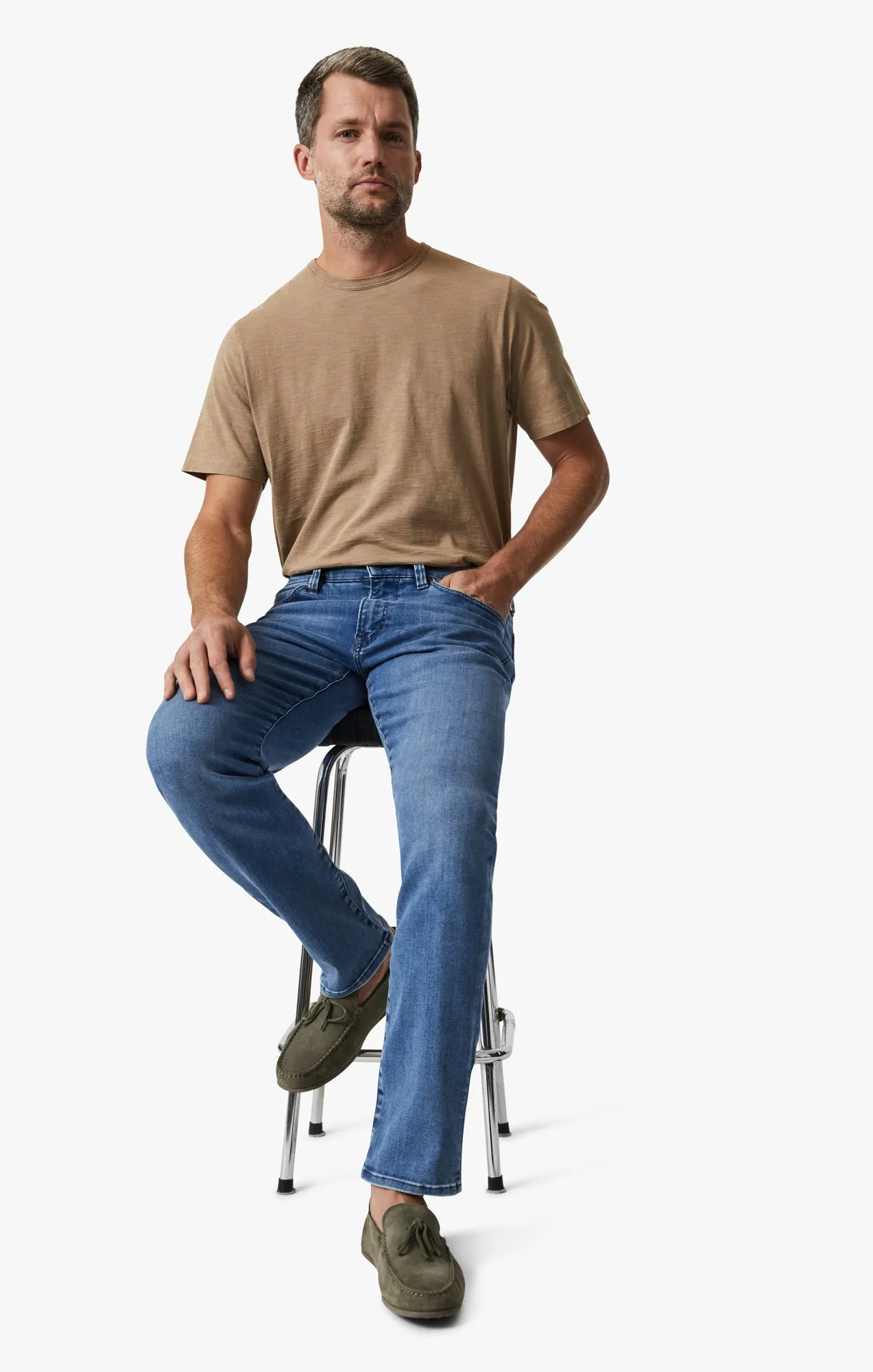 Cool Tapered Leg Jeans In Light Tonal Urban