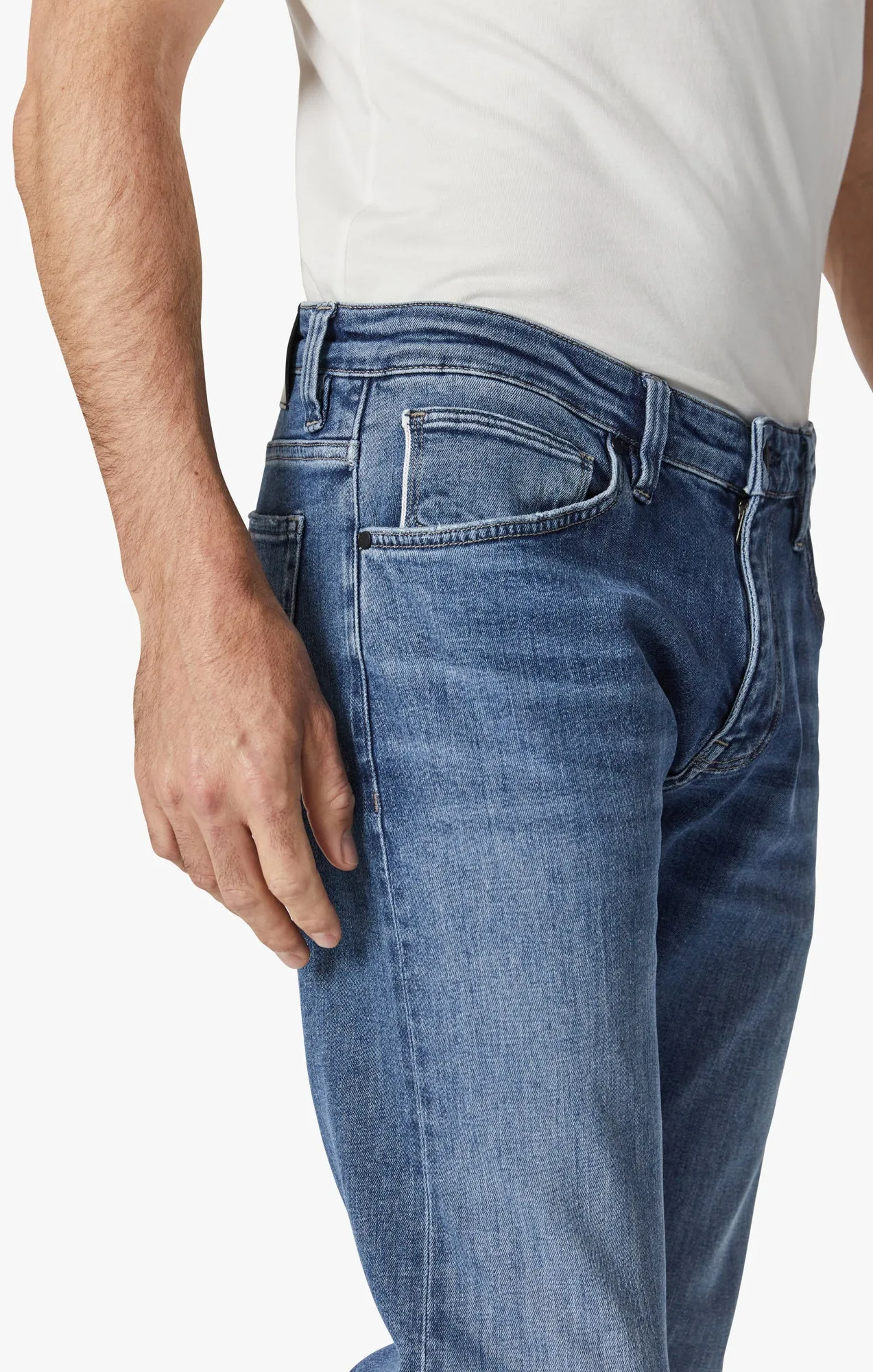 Cool Tapered Leg Jeans In Mid Blue Selvedge