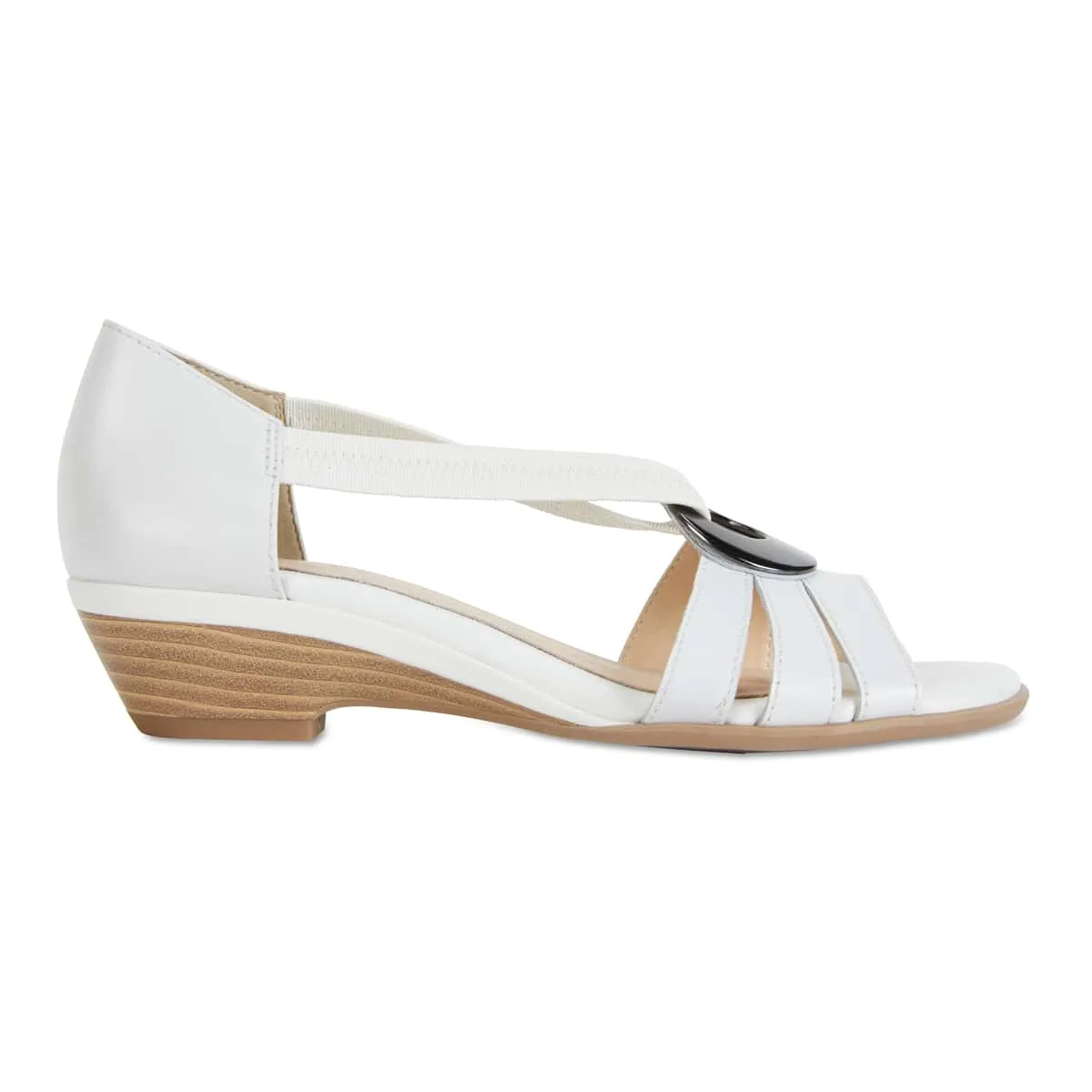 Corina Sandal in White Leather