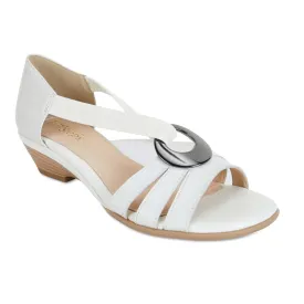 Corina Sandal in White Leather