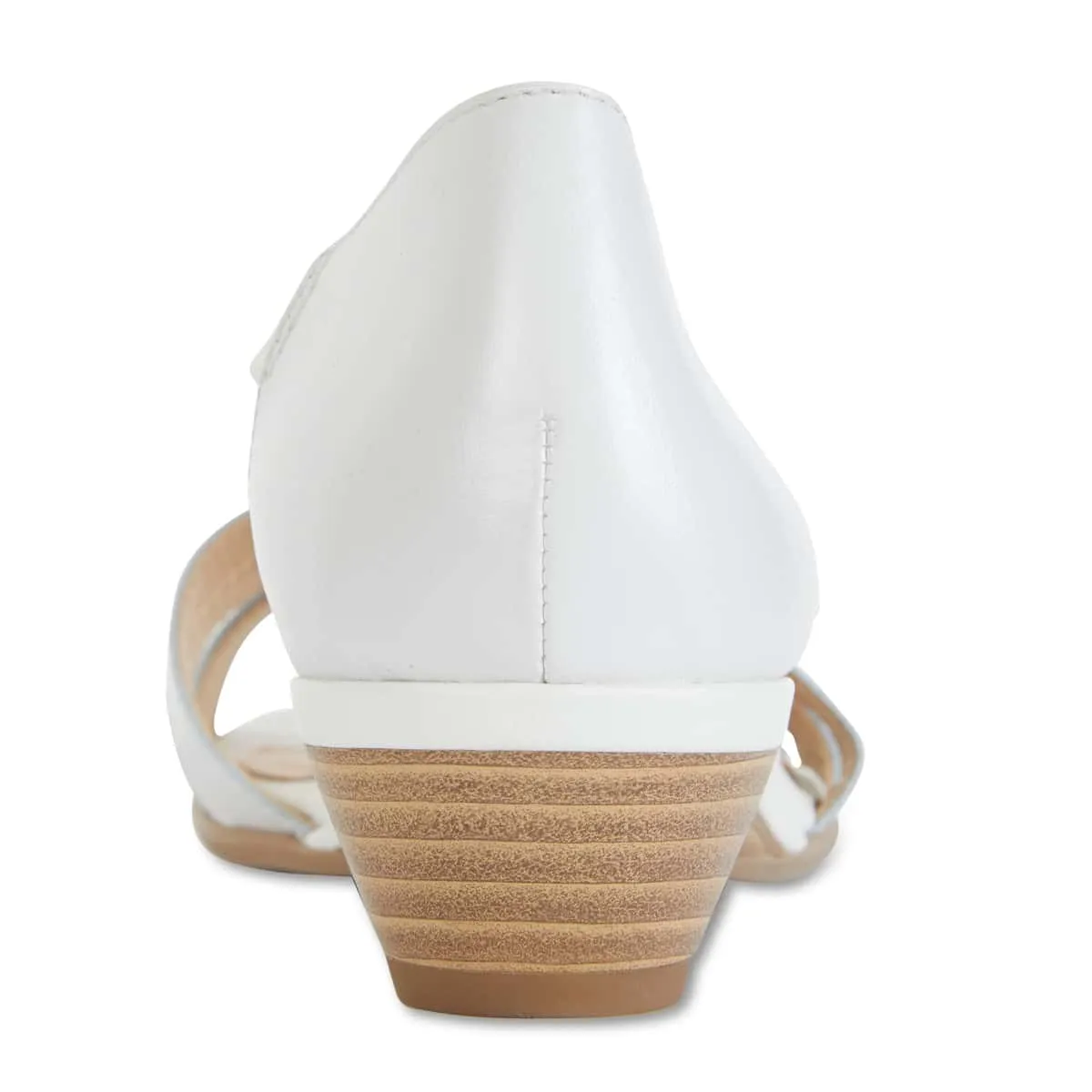 Corina Sandal in White Leather