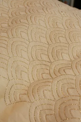 CREAM EMBROIDERED SILK B32-16