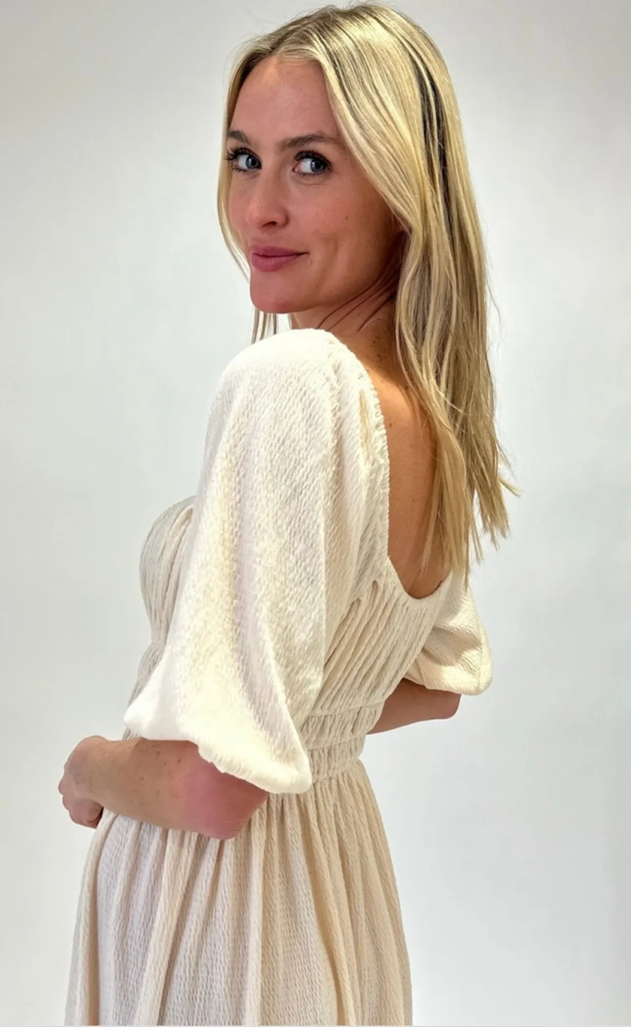 Crinkle Midi Dress