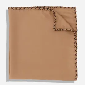 Cross Stitched Latte Pocket Square