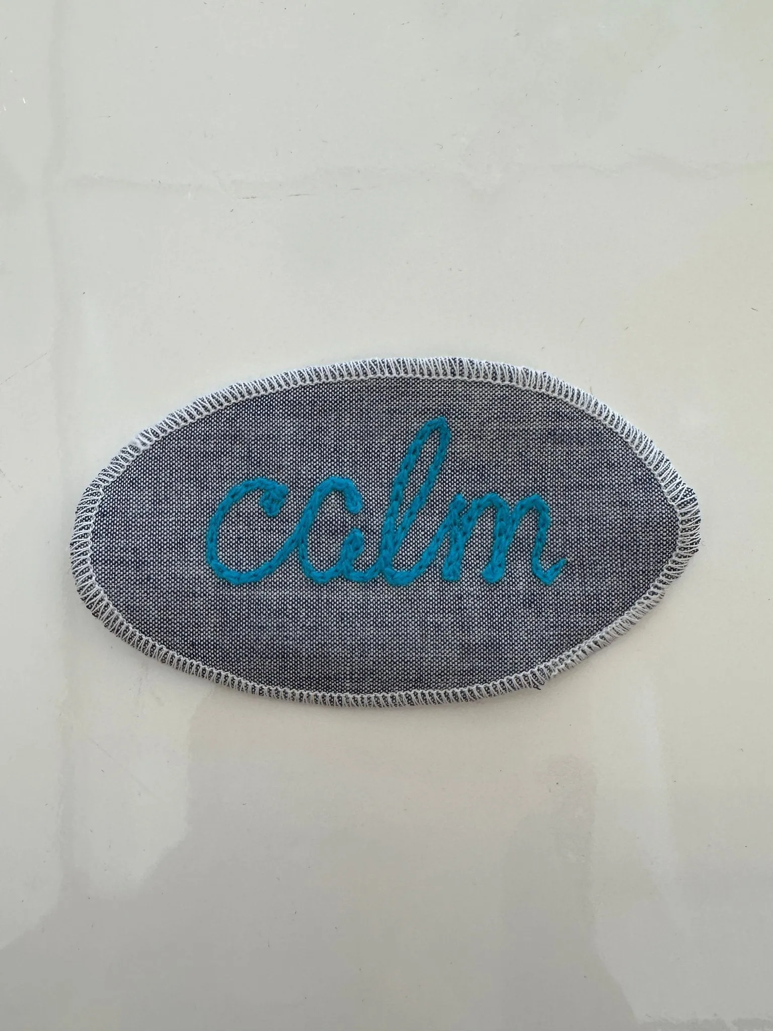 Cursive Words Hand Stitched Embroidery Patch