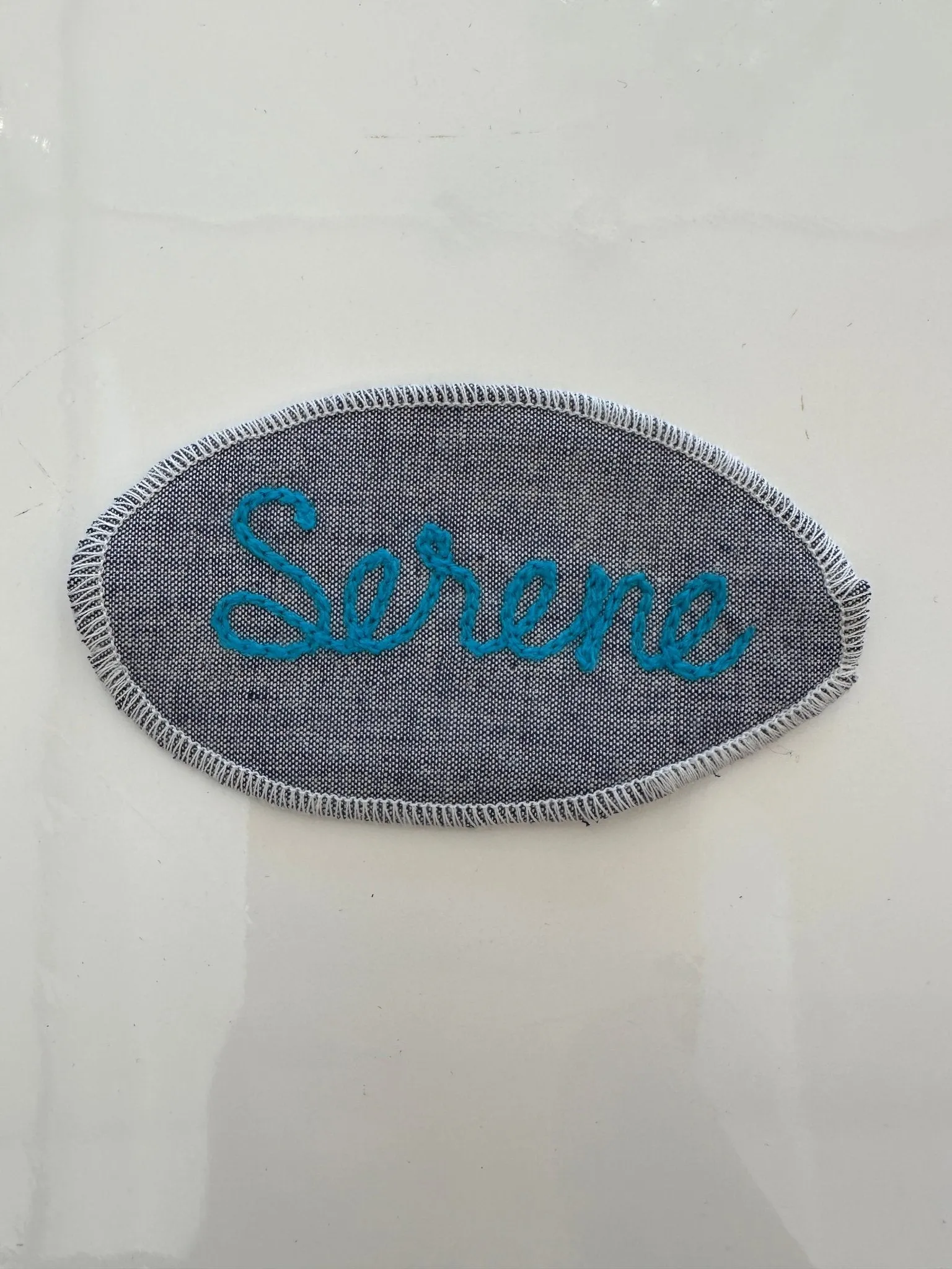 Cursive Words Hand Stitched Embroidery Patch