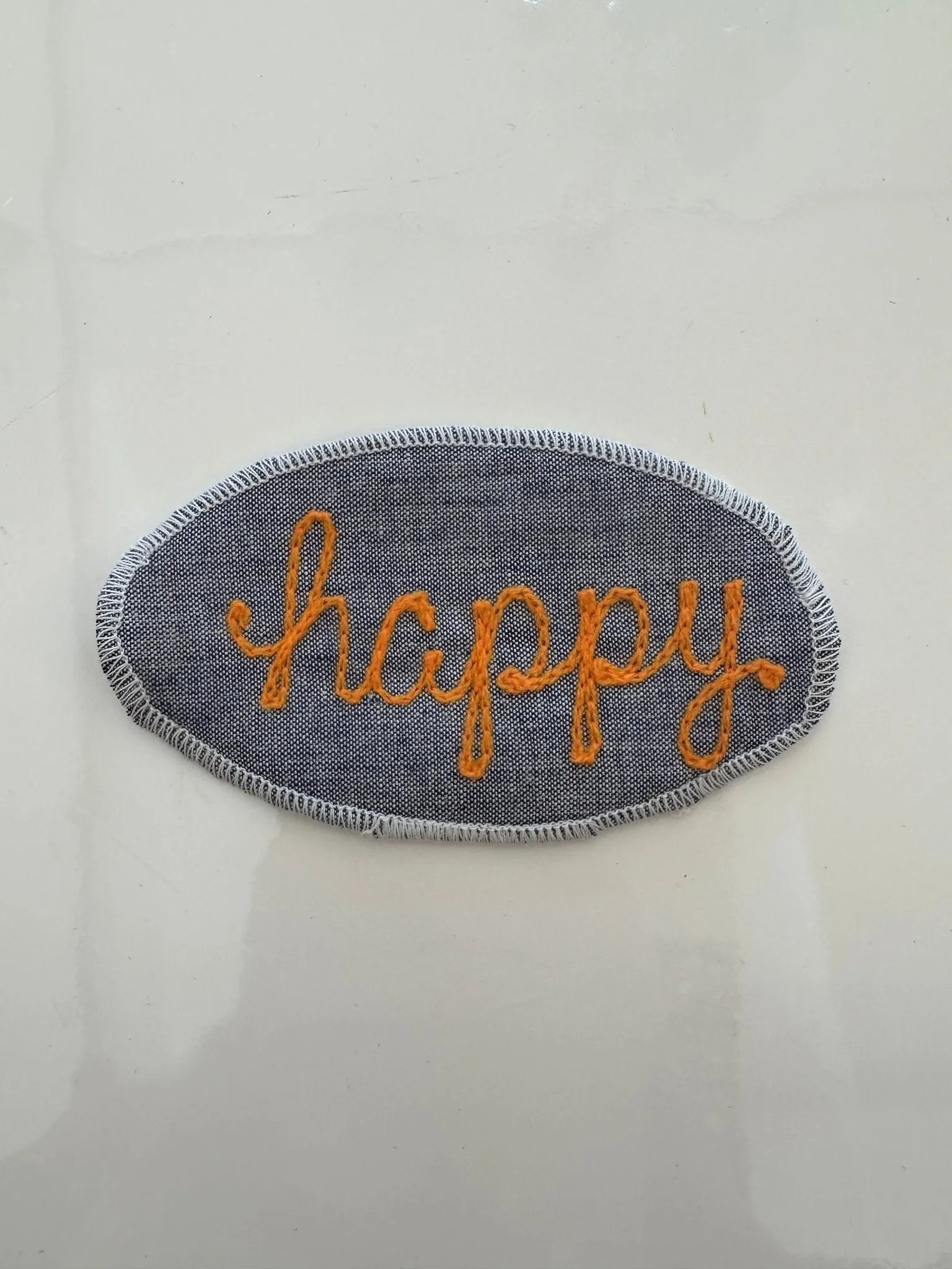 Cursive Words Hand Stitched Embroidery Patch