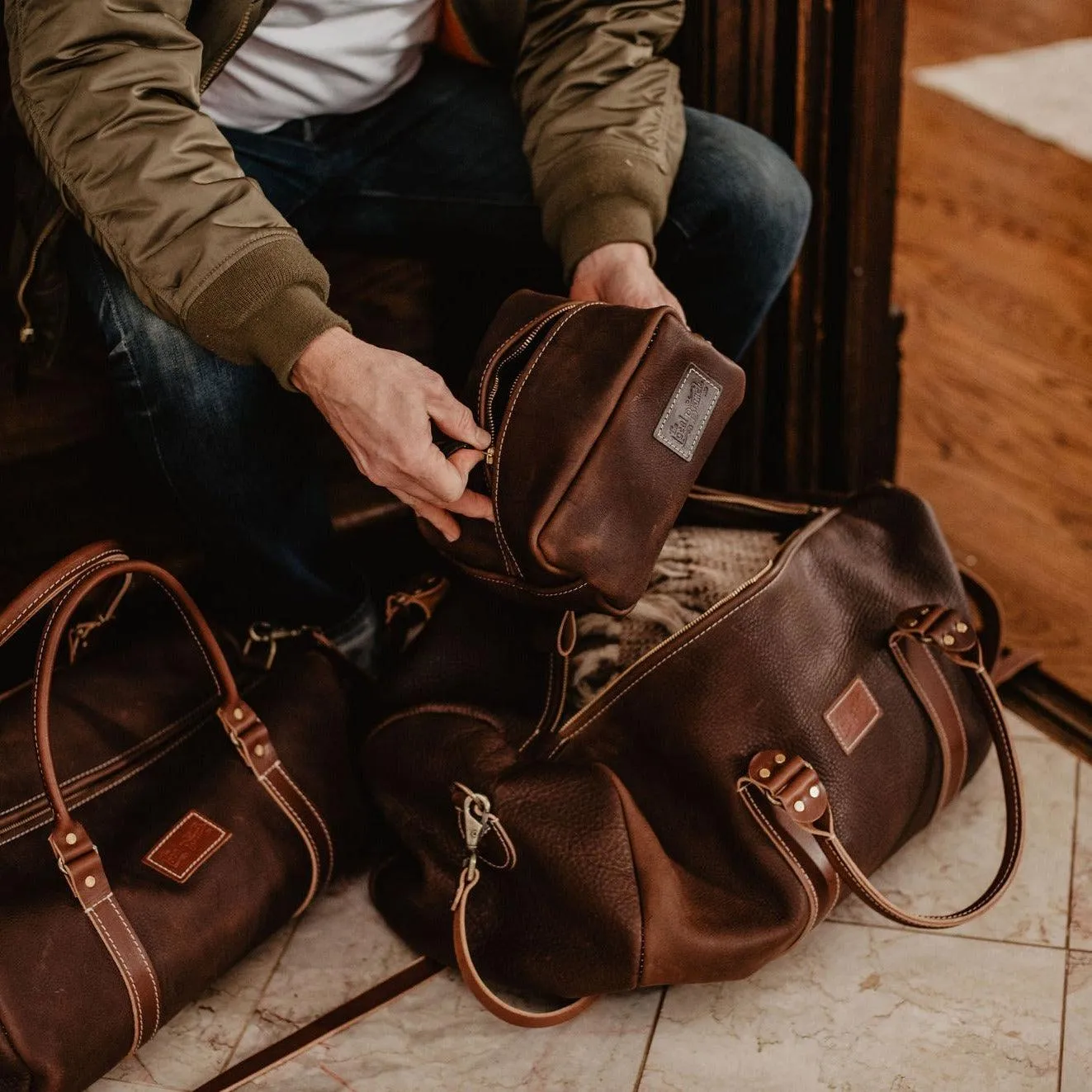 Custom Leather Dopp Kit