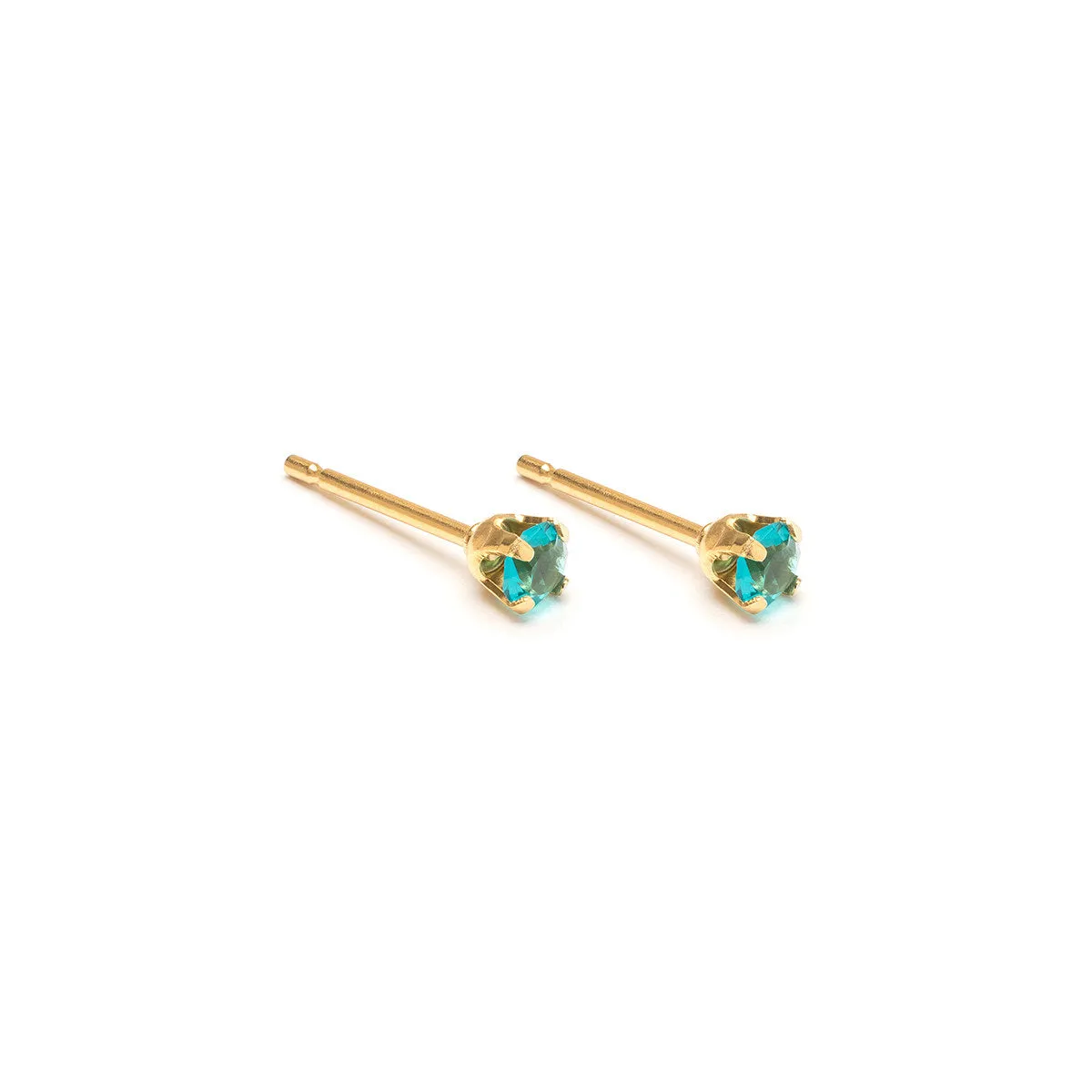 December Birthstone 14k Gold Plated Stud Earrings