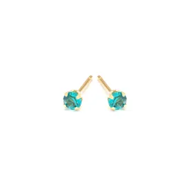 December Birthstone 14k Gold Plated Stud Earrings