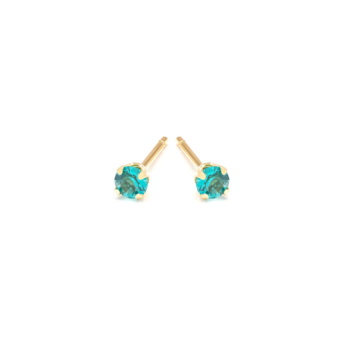 December Birthstone 14k Gold Plated Stud Earrings