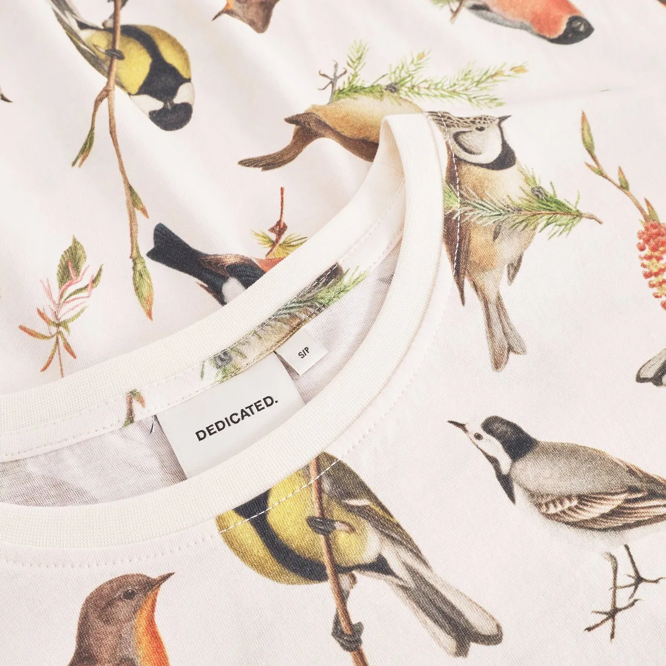 DEDICATED Visby t-shirt autumn birds off white women