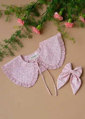 Detachable Collar and Hair Bow set - Pink Floral