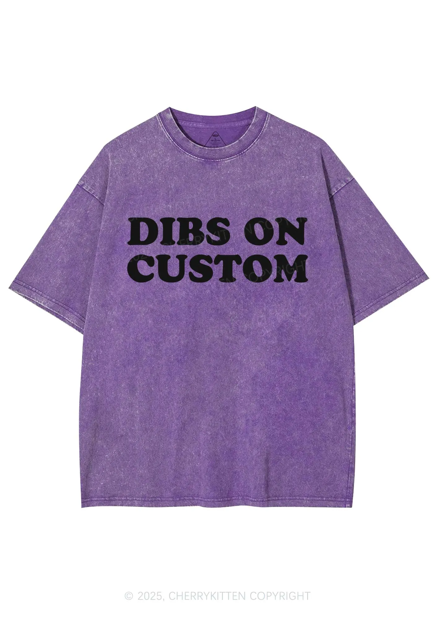 Dibs On Custom Y2K Shirts Washed Tee Cherrykitten