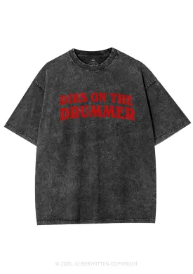 Dibs On The Drummer Y2K Shirts Washed Tee Cherrykitten