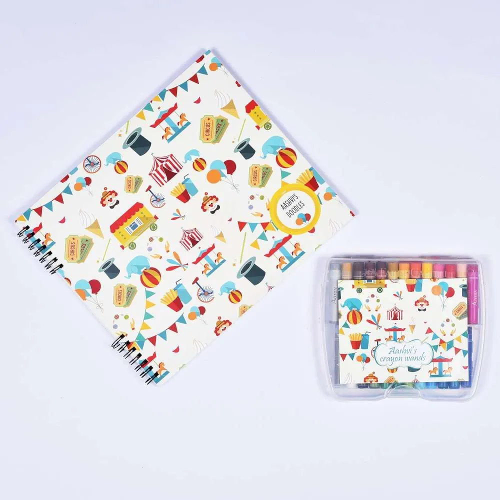 Doodle Book With Personalized Crayons - Circus