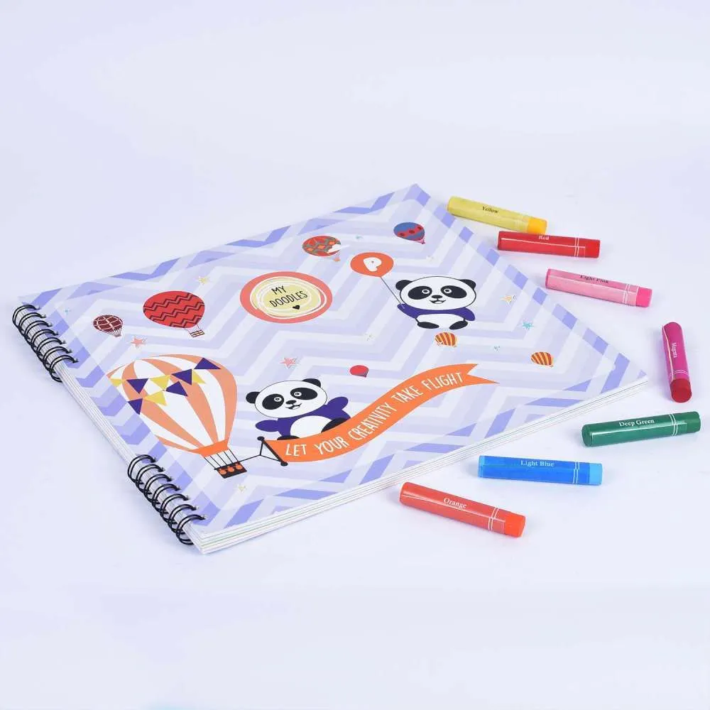Doodle Book With Personalized Crayons - Panda