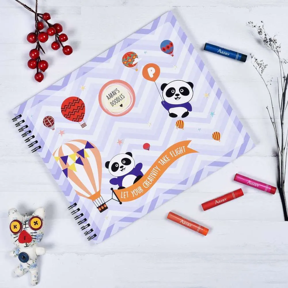 Doodle Book With Personalized Crayons - Panda