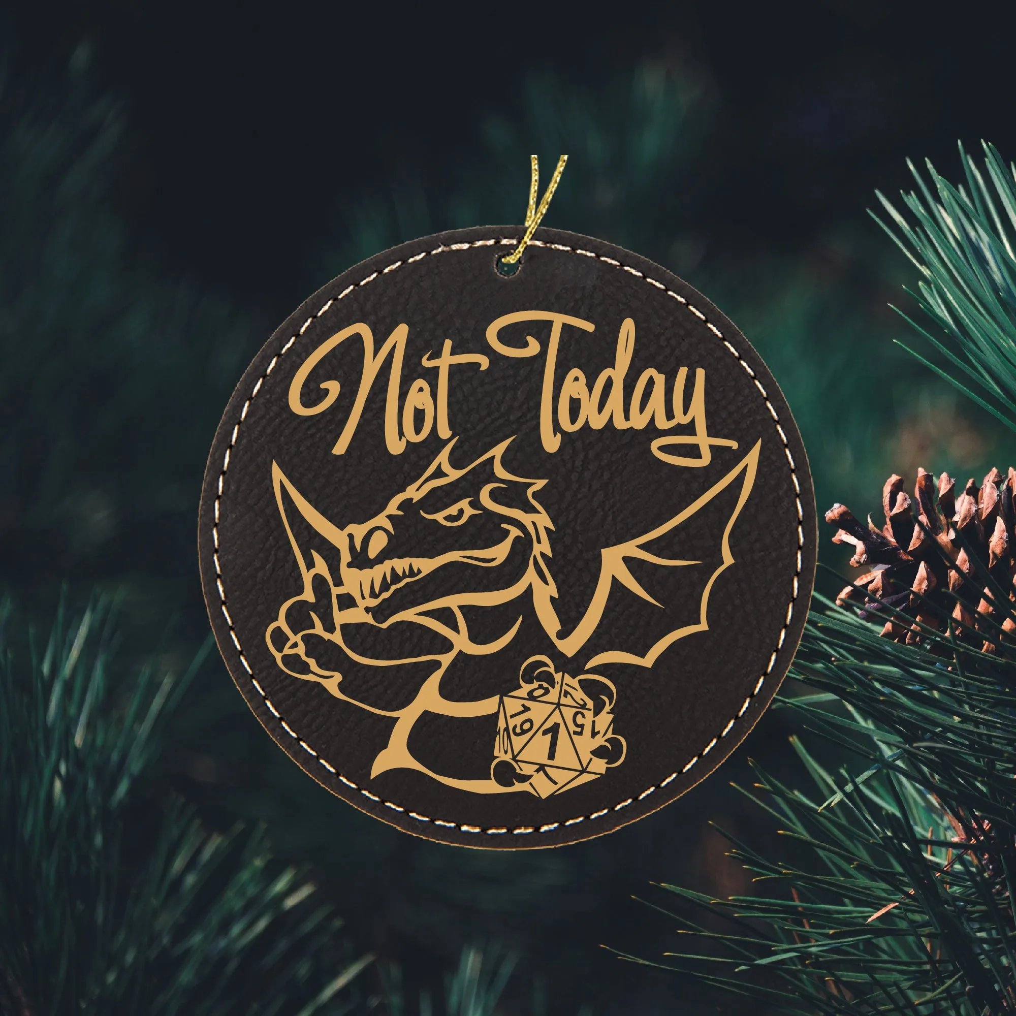 Dragon Not Today D20 Ornament