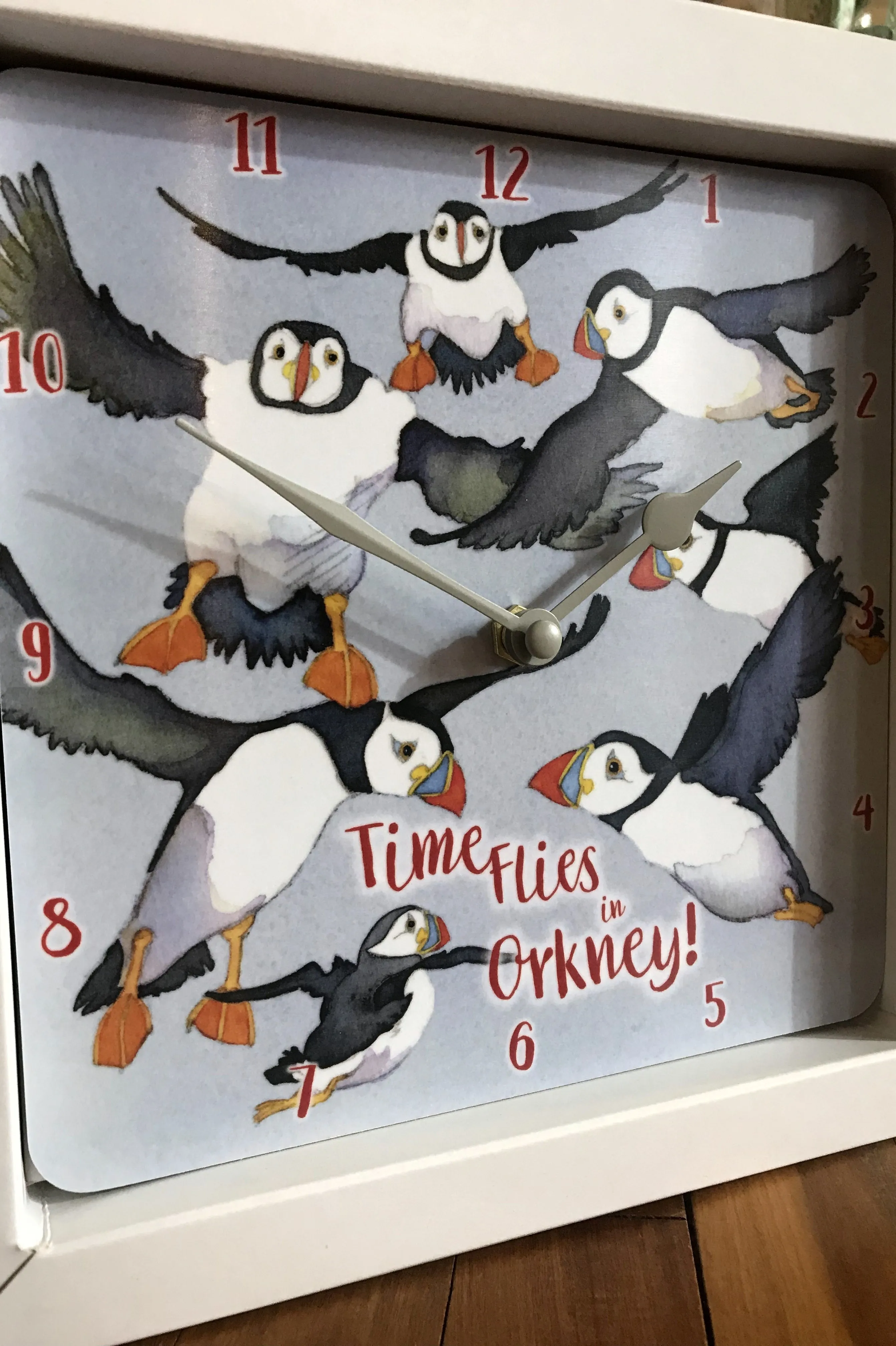 Emma Ball 'Time flies in Orkney' Wall Clock