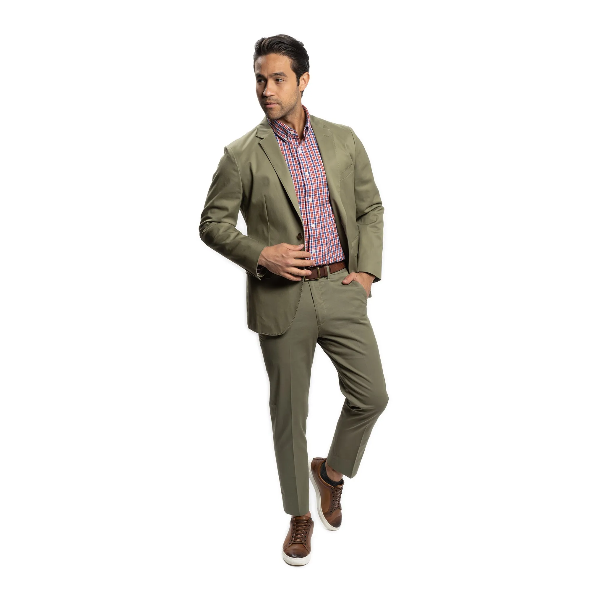 Everyday Stretch Oxford Standard Fit -  Navy Red Tattersall