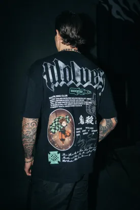 Falling "Premium" Oversized Tee in Black