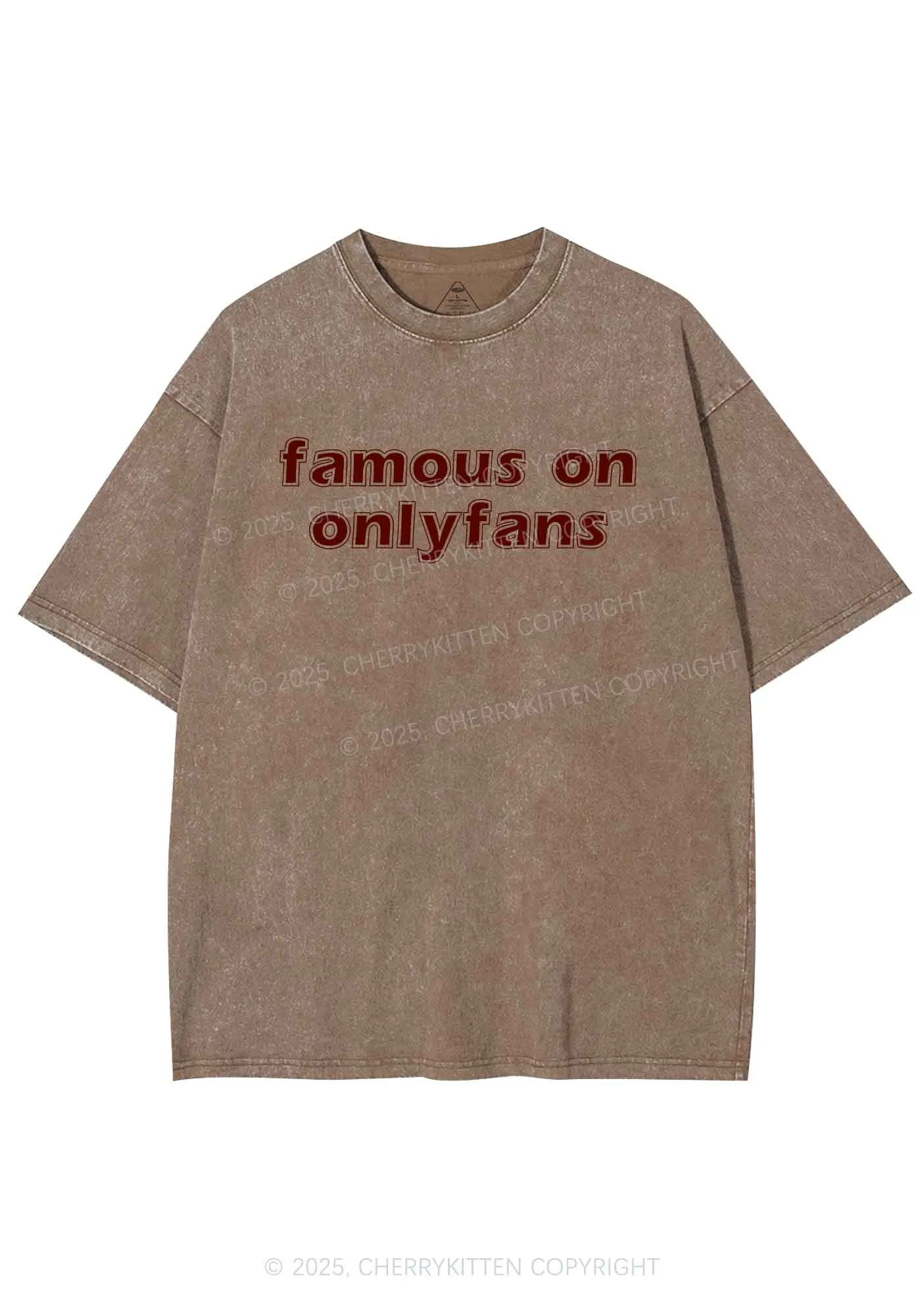 Famous On Onlyfans Y2K Shirts Washed Tee Cherrykitten
