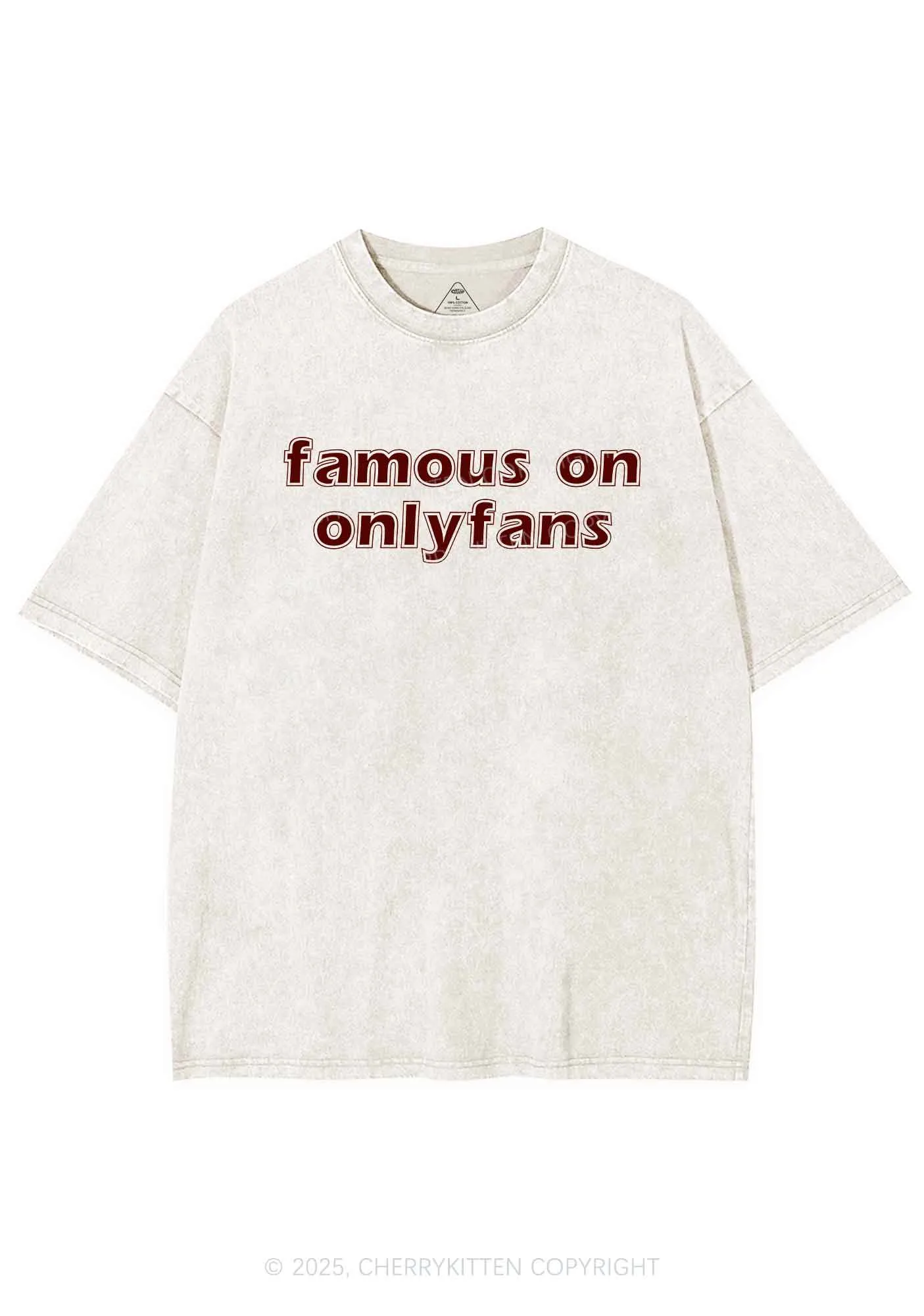 Famous On Onlyfans Y2K Shirts Washed Tee Cherrykitten