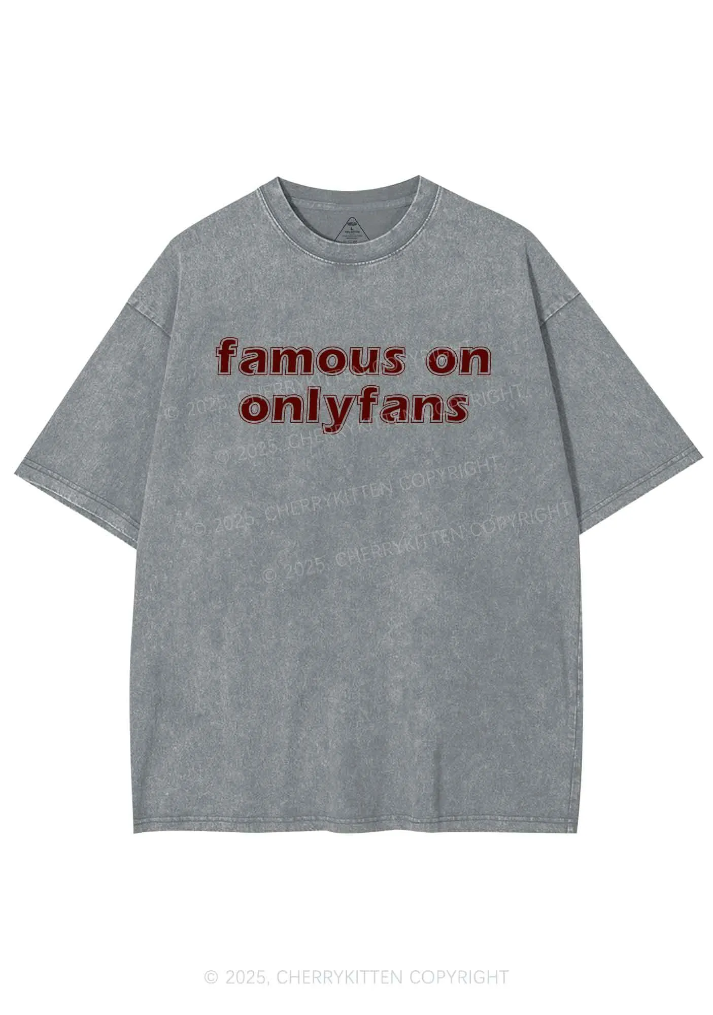 Famous On Onlyfans Y2K Shirts Washed Tee Cherrykitten