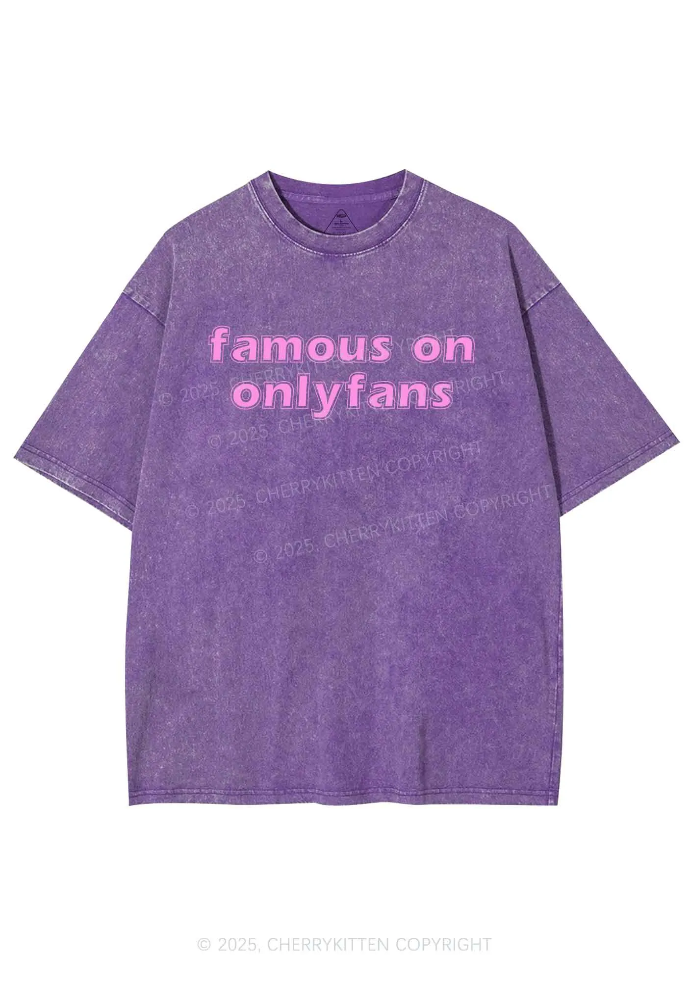 Famous On Onlyfans Y2K Shirts Washed Tee Cherrykitten