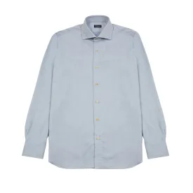 Finamore Napoli Cotton/Cashmere Shirt in Light Blue