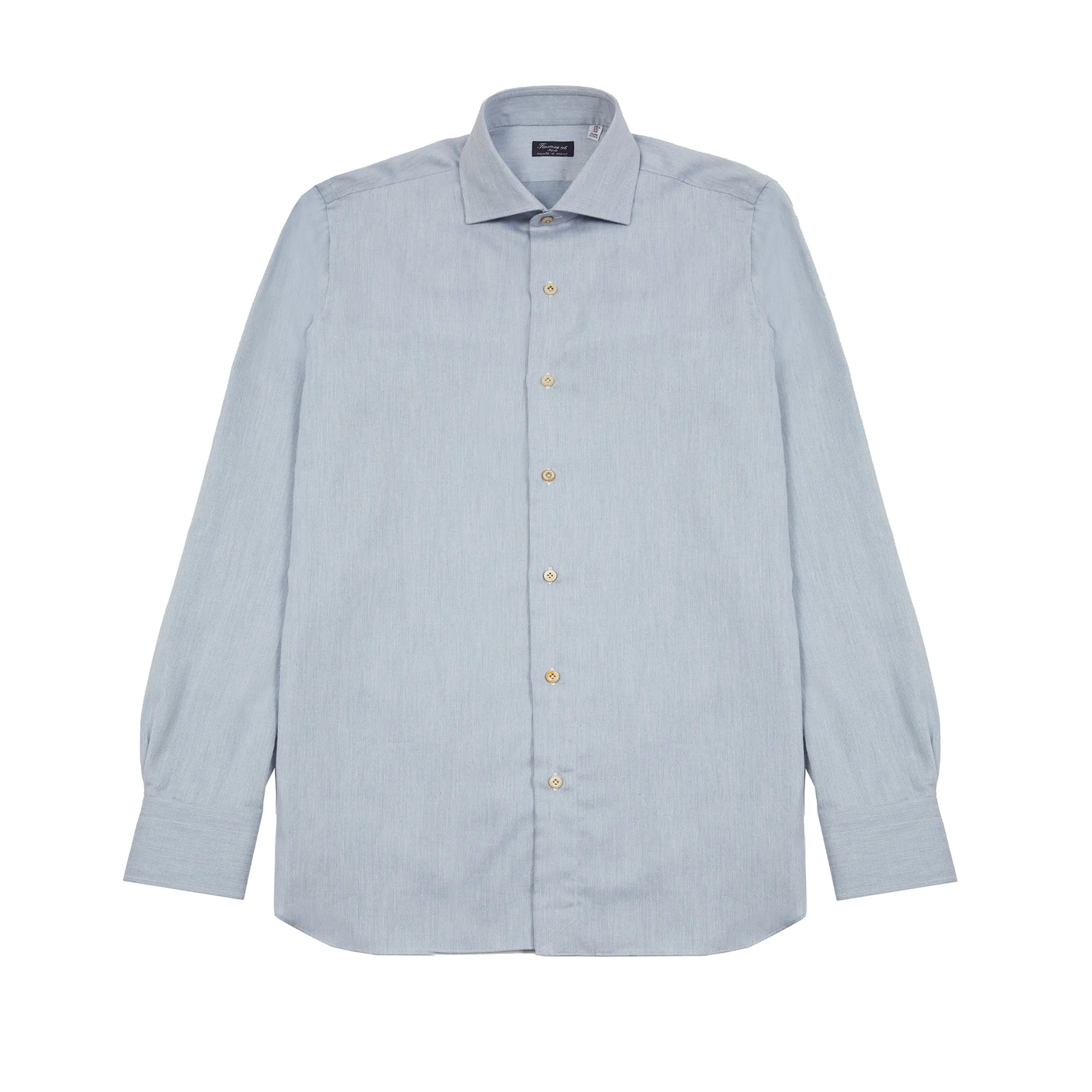 Finamore Napoli Cotton/Cashmere Shirt in Light Blue