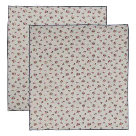 Flowers Design Printed Pack of 2 Napkins Set