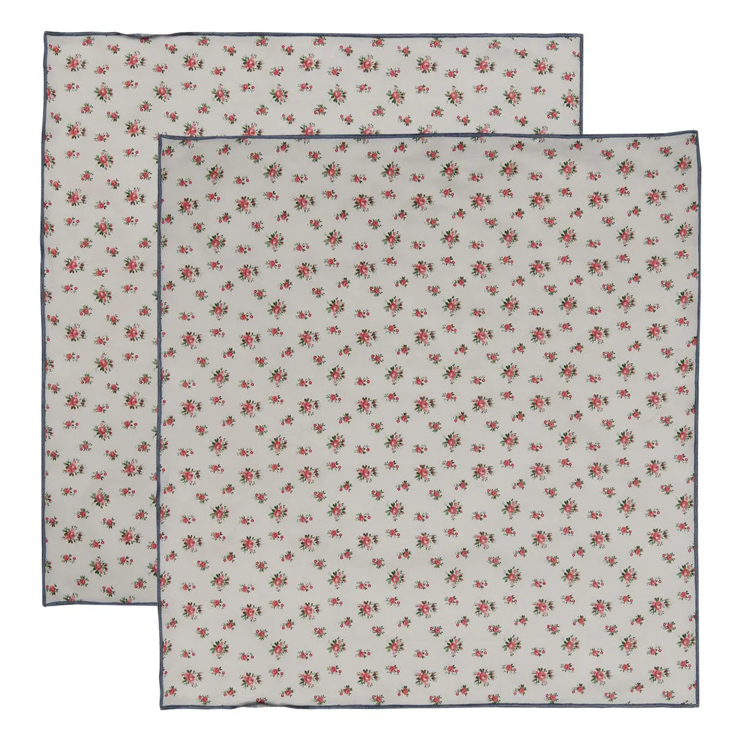 Flowers Design Printed Pack of 2 Napkins Set